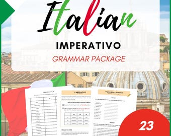 Italian Imperative Verbs Grammar Worksheets – Exercises and Answer Key (PDF Download)