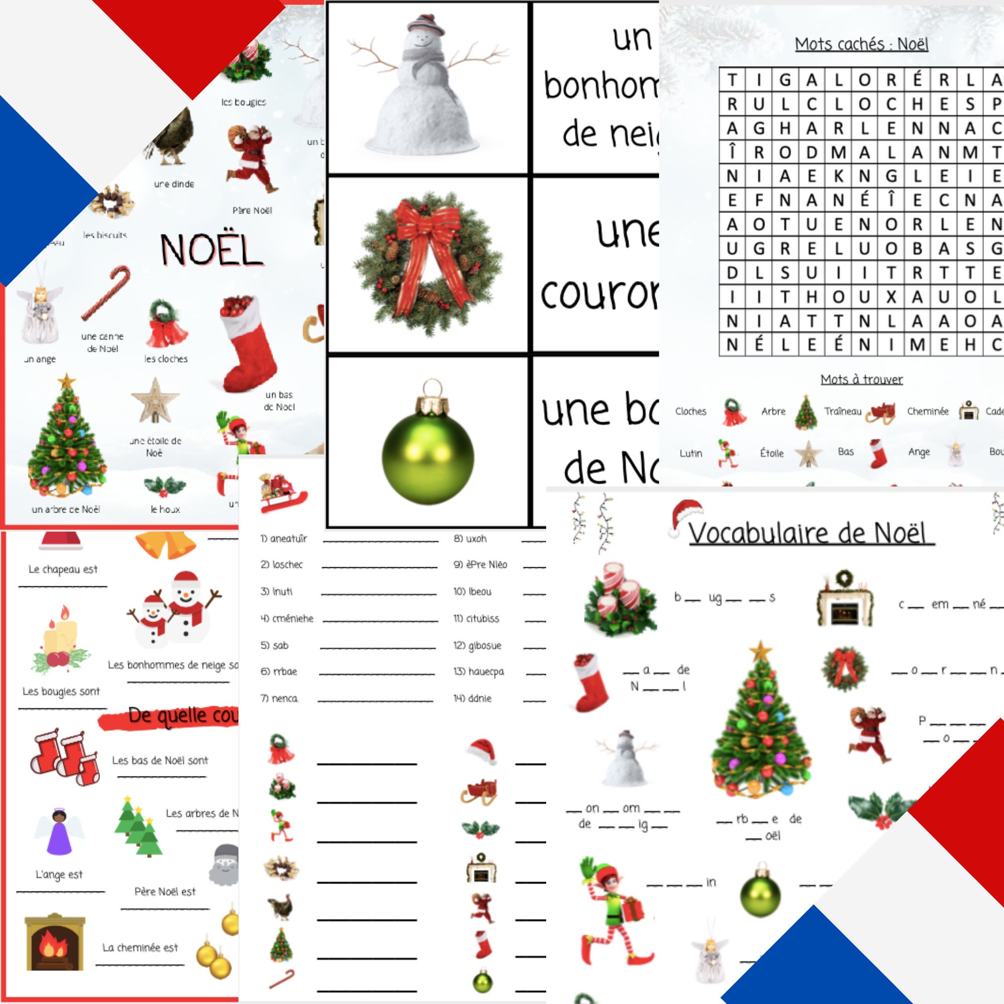 French Christmas Vocabulary game