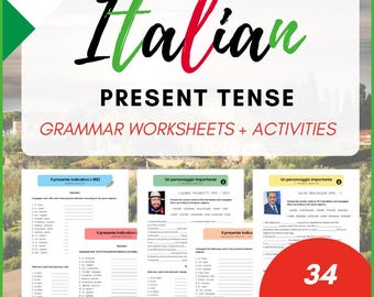 Italian Present Tense Verb Worksheets – Grammar Practice (PDF Download)