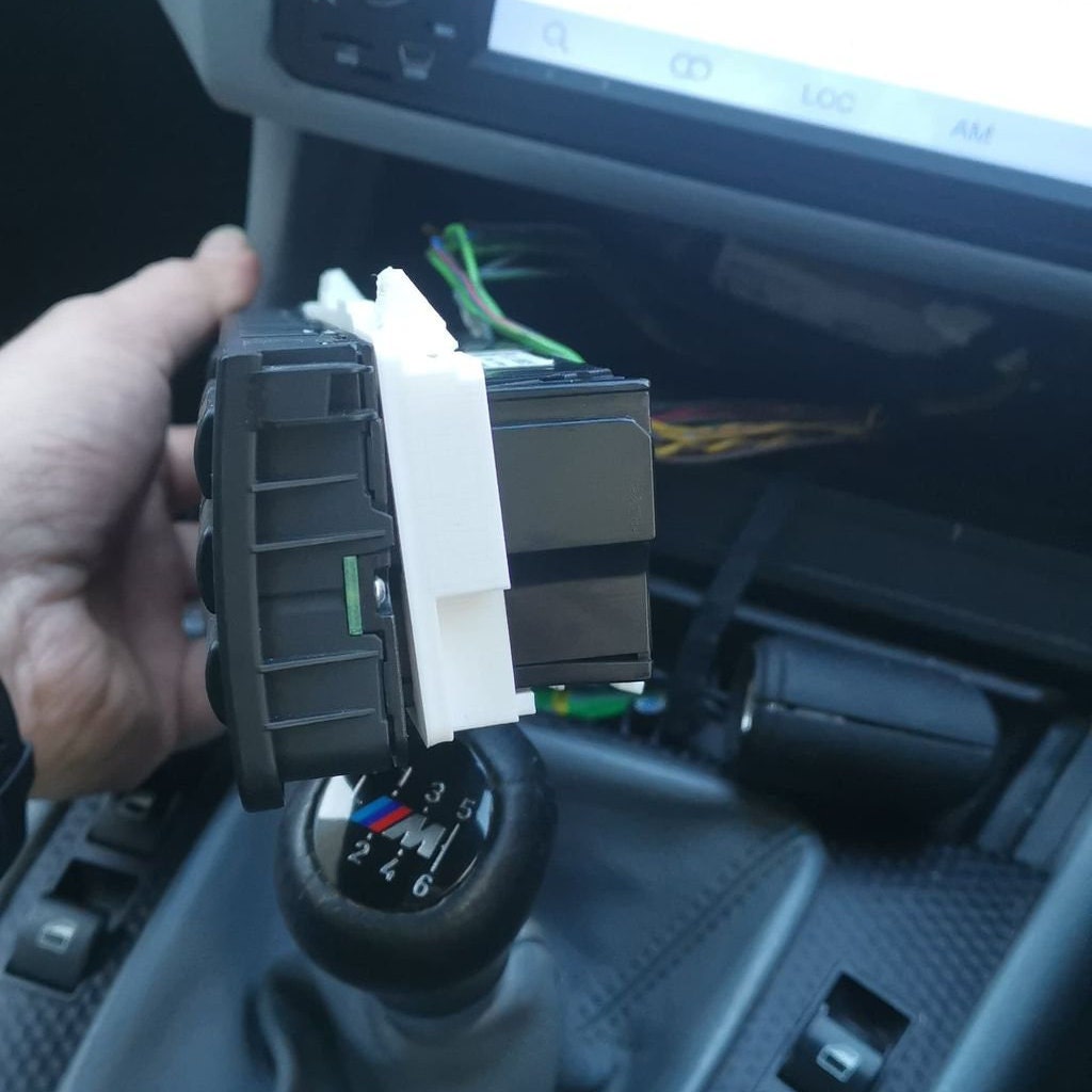 BMW E46 HVAC Relocation Bracket for Double Din Unit 3 Series AC 3D