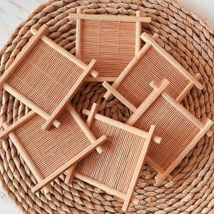 Set of 6 coasters,Personalized Coasters,Bamboo coaster,Pine Bamboo Coaster,Personalized Gift,Chinese Gongfu tea Coasters,Handmade Cup Mat