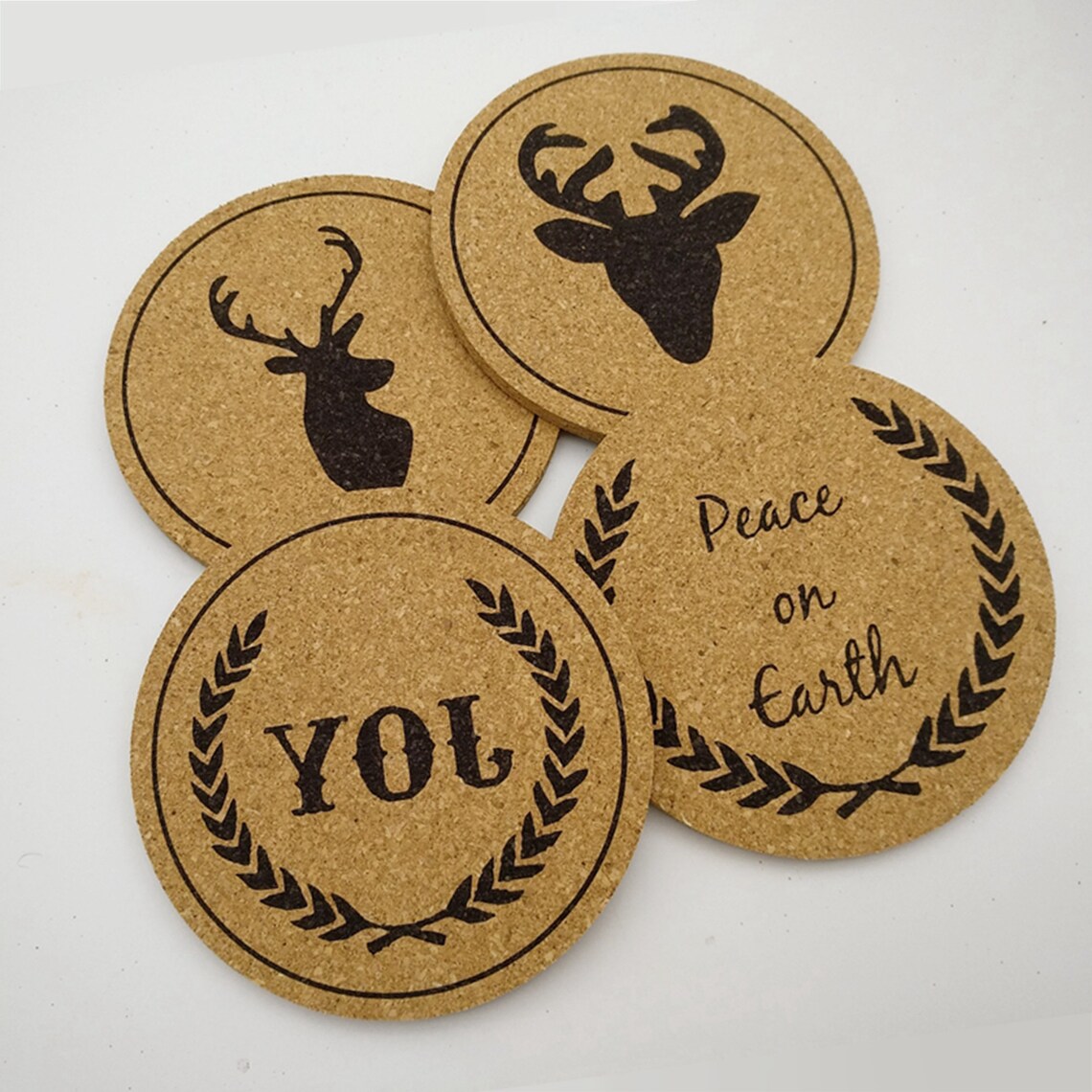 Set of 6 Personalized CoastersLogo CoastersCork Etsy