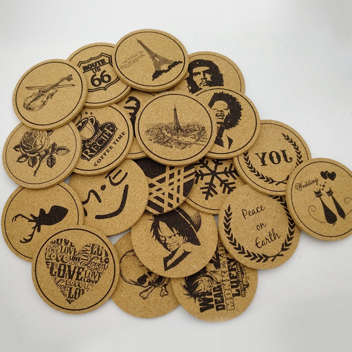 Set of 6 Personalized CoastersLogo CoastersCork Etsy