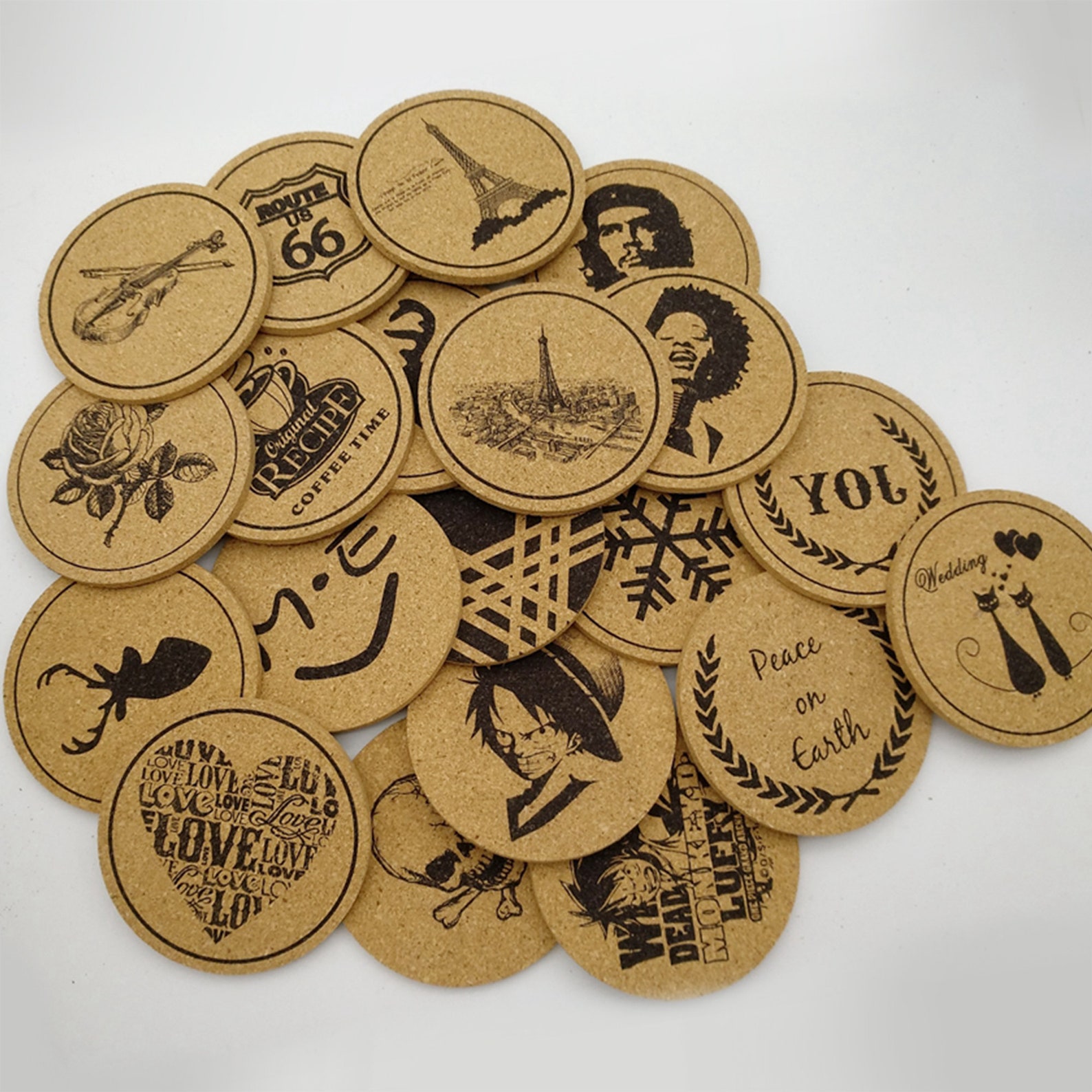 Set of 6 Personalized CoastersLogo CoastersCork Etsy