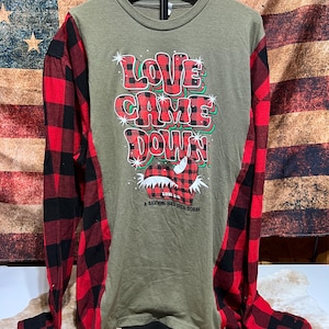 Love Came Down, Distressed Flannel Shirt, 2X/3X