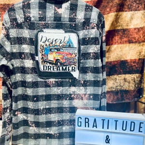 Desert Dreamer, Distressed Flannel Shirt, Western Shirt, Large