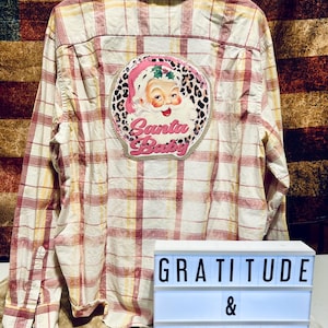 Santa Baby, Distressed Flannel Shirt, 2XL