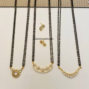 Diamond Mangalsutra, Gold Plated Mangalsutra, Bollywood Actress Mangalsutra, CZ Mangalsutra, Indian Jewelry, Gold Indian Mangalsutra