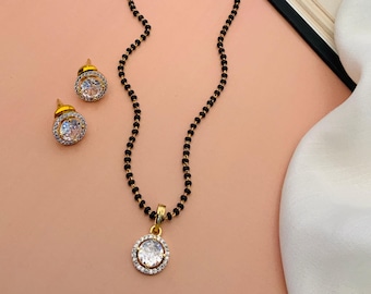 Gold Plated CZ Mangalsutra, Indian Jewelry