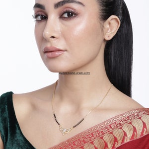 Diamond Mangalsutra, Gold Plated Mangalsutra, Bollywood Actress Mangalsutra, CZ Mangalsutra, Indian Jewelry, Gold Indian Mangalsutra