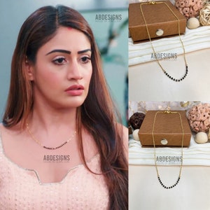 Surbhi Chandna ispirato oro diamante Mangalsutra, attrice di Bollywood Mangalsutra, Mangalsutra moderno, ciondolo Mangalsutra