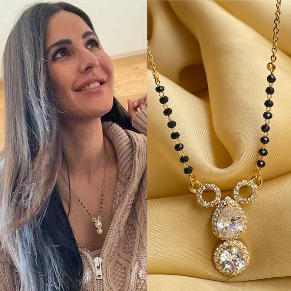 Katrina Kaif Inspired Diamond Mangalsutra Gold Plated image