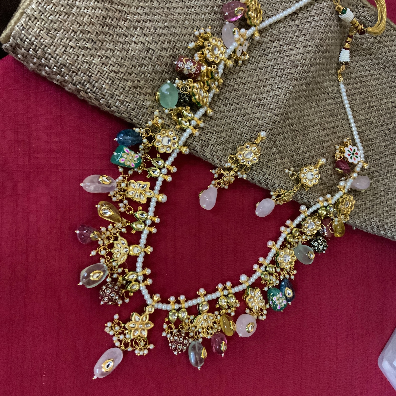 Buy Jaipur Stone Necklace Royal Wedding Jewelry Kundan Indian Online in