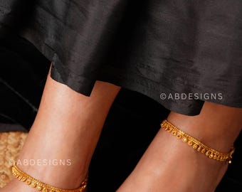 Enkelband gouden vrouwen enkelband minimale enkelband sierlijke enkelband huwelijkssieraden, Kundan Payal paar bruidssieraden vergulde enkelbanden kristallen enkelbanden