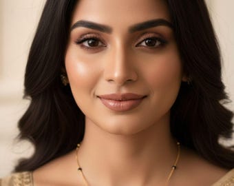 Gold Plated Mangalsutra, CZ Diamond Indian Necklace, Handmade