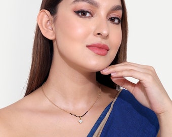 Diamond Mangalsutra, Gold Plated Mangalsutra, Bollywood Actress Mangalsutra, CZ Mangalsutra, Indian Jewelry, Gold Indian Mangalsutra