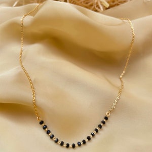 Gold Plated Mangalsutra with Crystal Beads, Bollywood Style