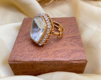 Polki ring best sale design