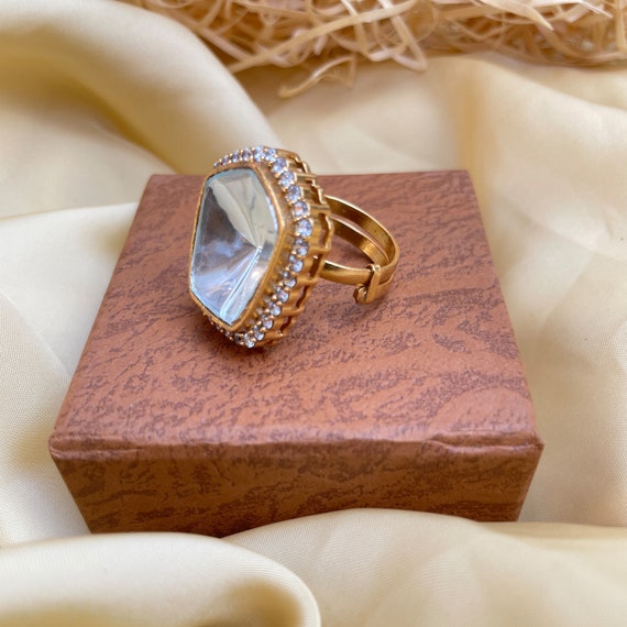 Polki diamond best sale ring
