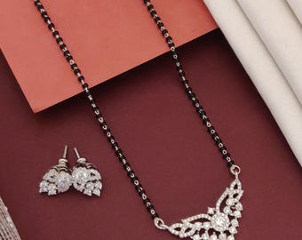 Modern Silver-Plated Mangalsutra/Daily Wear Jewellery/Lightweight Silver Plated Mangalsutra /Perfect for Gifting /Ethnic Collection