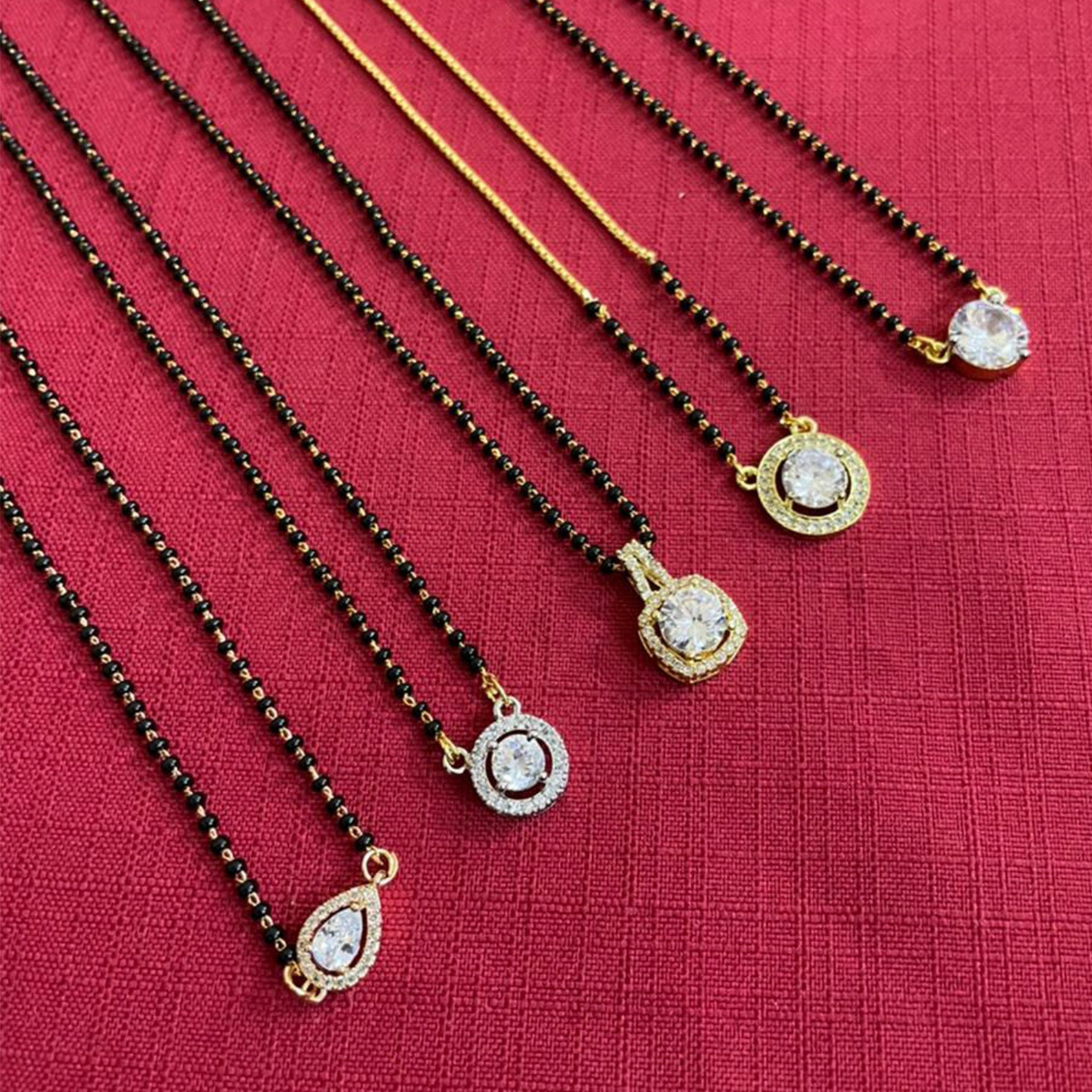 5 Diamond Mangalsutra Combo Gold Plated Mangalsutra Deepika Etsy India