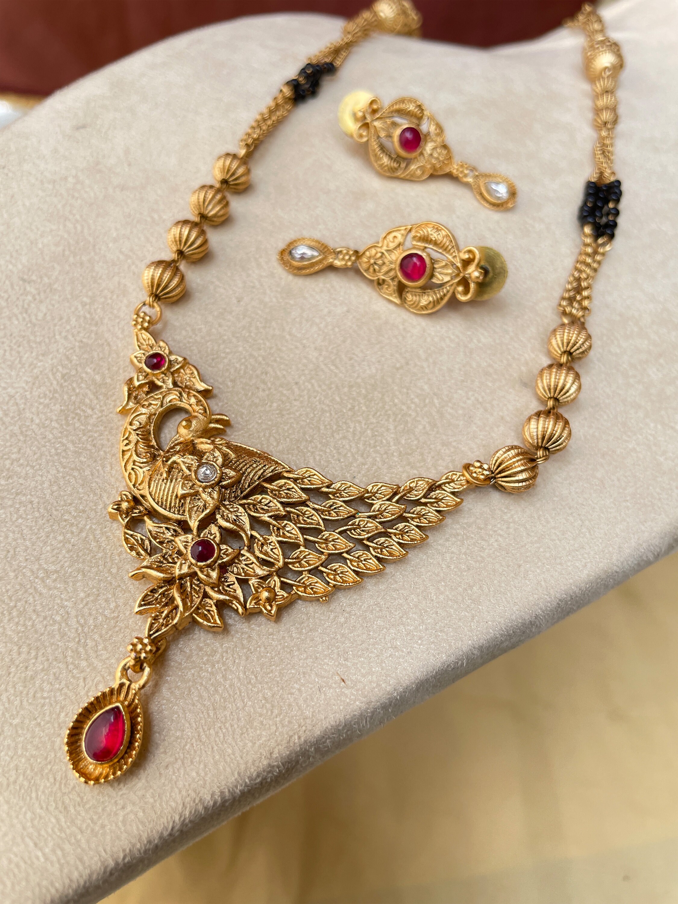 Gold Antique South Indian Diamond Mangalsutra Gold Plated - Etsy