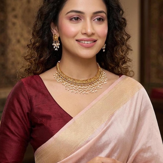 Gold Plated Kundan Meenakari Necklace, Bollywood Jewelry