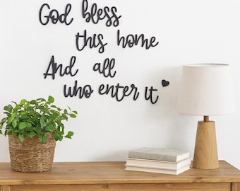 God Bless this Home Holzwandschild • Rustikales christliches Dekor