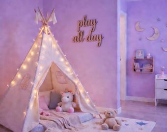 Play All Day Wandschild • Skandinavisches Kinderzimmer Dekor