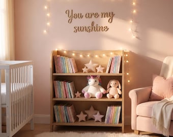 You Are My Sunshine Holzschild • Sperrholz Kinderzimmer Dekor • Kinderzimmer Wandkunst • Skandinavisches Zitat Zeichen • Schwarz Weiß Natürlich