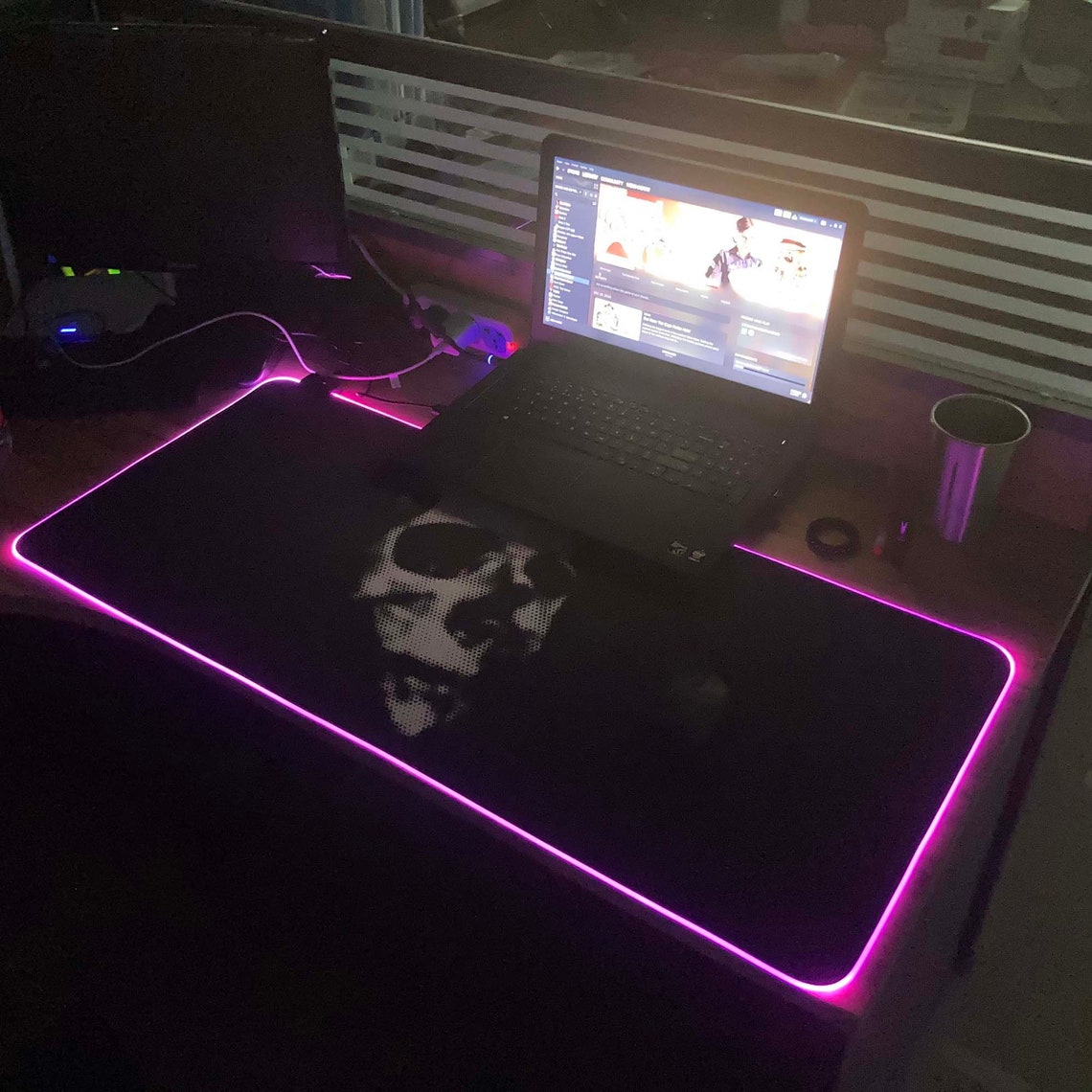 Large Mousepad Desk Pad RGB Led Mouse Pad With 14 Lighting Etsy