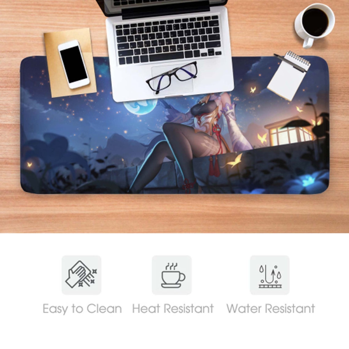 Large Mousepad Desk Pad Genshin Impact Game Mouse Pad Etsy
