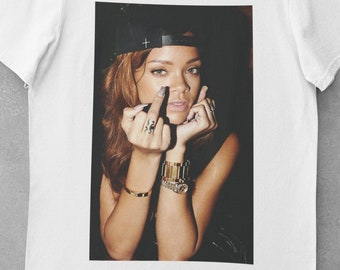 Maglietta Rihanna bootleg meme tee, maglietta Rihanna, maglietta Rihanna, abbigliamento casual Rihanna Tee