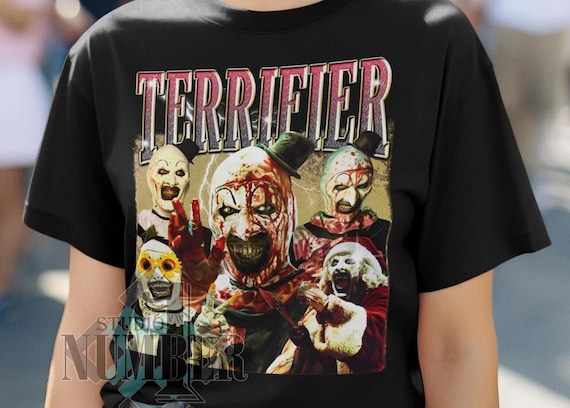 T-shirt Terrifier – Film D’horreur, Motif Sanglant, Coton Noir Pour Fans D’Halloween