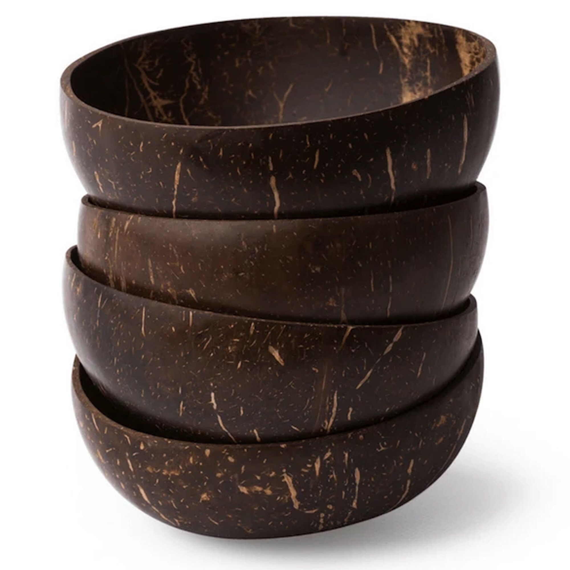 Coconut Bowl Set of 4 100 Natural Hand Made Vegan Eco Etsy