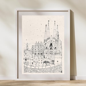 Barcelona Art, Barcelona Poster, Barcelona Wall Art, Barcelona Print, Decoration Barcelona, Barcelona Travel Print, Barcelona Decor, Spain