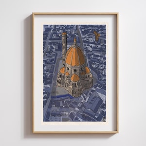 Wall Art Florence, San Lorenzo Church, Decor Florence, Art Print Florence, Retro Florence, Poster Florence, Florence Gifts, Florence Italy