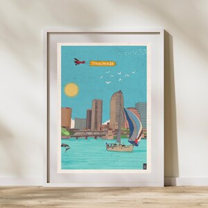 Plakat z Tampy, Zatoka Tampa na Florydzie, Sztuka z Tampy, Wystrój z Tampy, Sztuka ścienna z Tampy, Druk z Tampy, Sztuka z Tampy na Florydzie, Artystyczna Floryda, Sztuka drukowana z Florydy