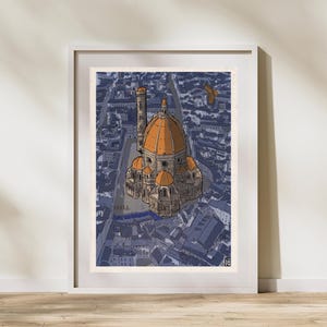 Wall Art Florence, San Lorenzo Church, Decor Florence, Art Print Florence, Retro Florence, Poster Florence, Florence Gifts, Florence Italy