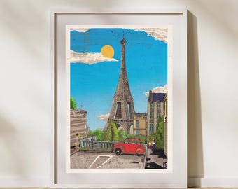 Eiffel Tower Art Print, Paris France Travel Poster