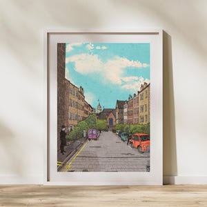 Edinburgh Print Art, Edinburgh Scotland, Edinburgh Print, Edinburgh Poster, Edinburgh Gift, Artful Cityscape, Edinburgh Travel Print Art