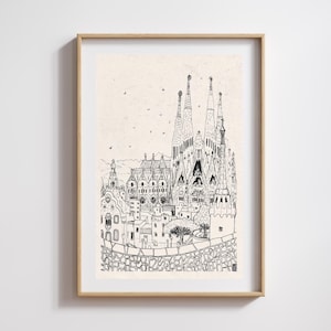 Barcelona Art, Barcelona Poster, Barcelona Wall Art, Barcelona Print, Decoration Barcelona, Barcelona Travel Print, Barcelona Decor, Spain