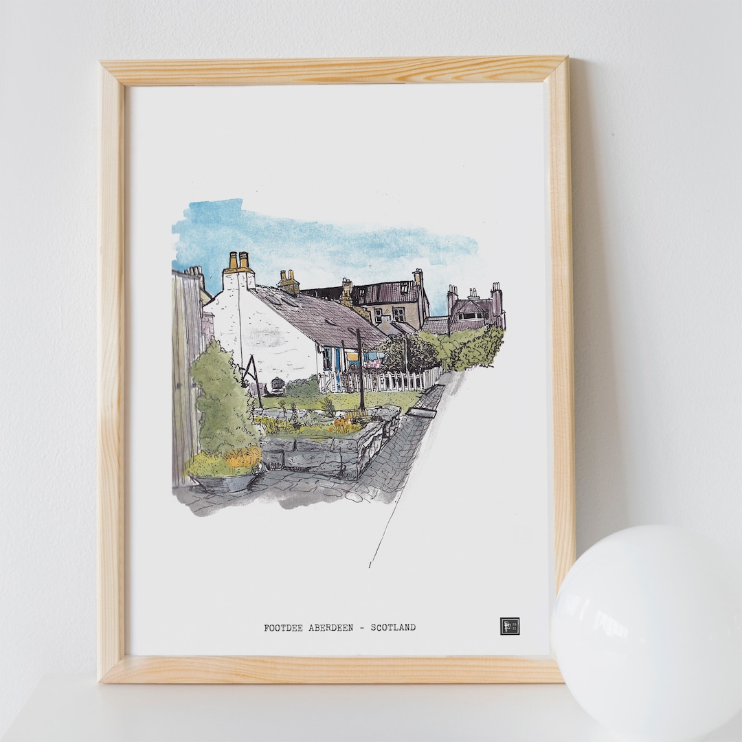 Aberdeen Scotland Print Art Poster Cityscape Wall Art Etsy