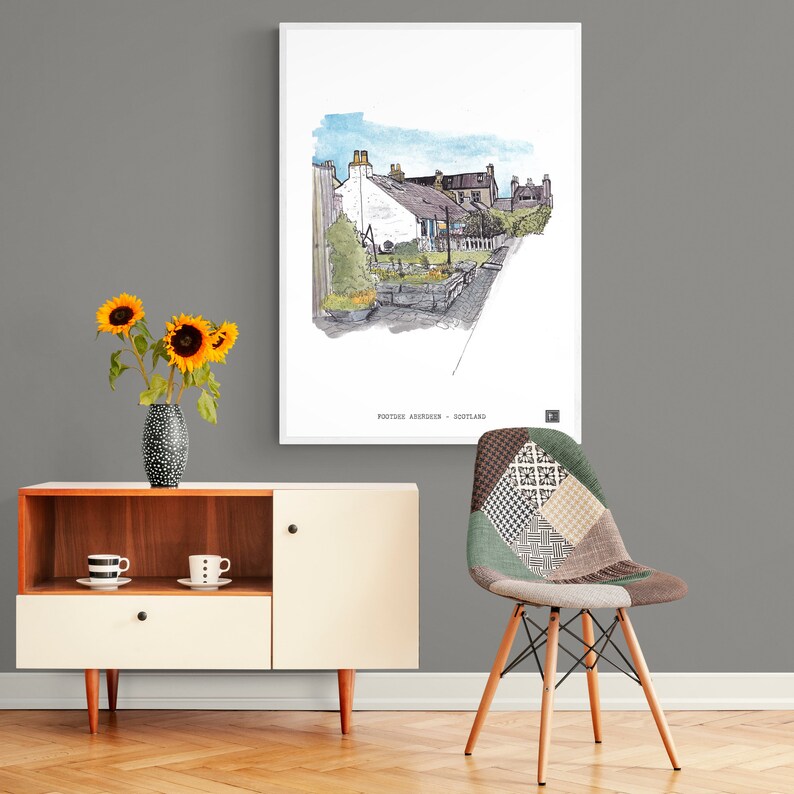 Footdee Village Home Art Aberdeen Scotland Print Art Etsy