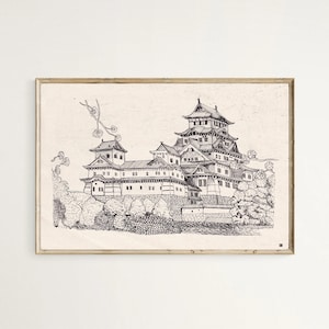 Castle Osaka Japan, Osaka Art, Osaka Travel, Osaka Poster, Osaka Art Print, Japan Poster Art, Artful Japan Poster, Artful Japanese Print