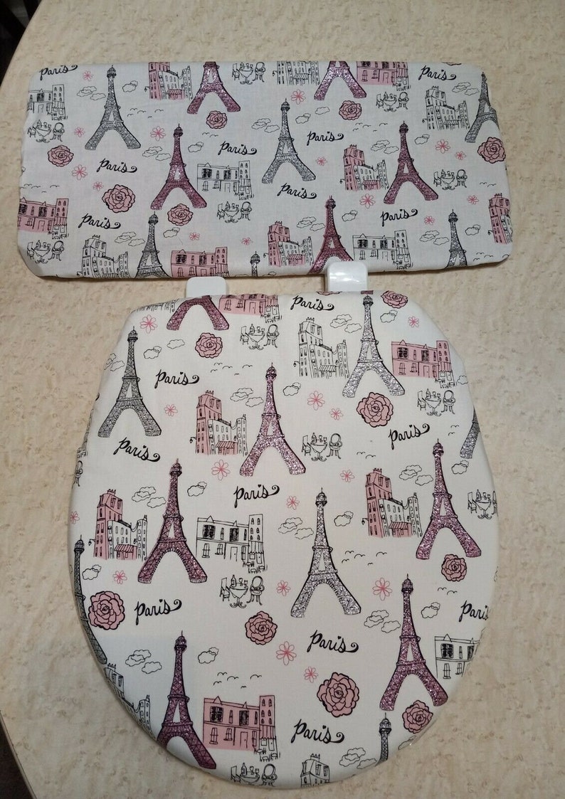 Paris Eiffel Tower Pink Glitter Bathroom Decor Toilet Seat & Etsy