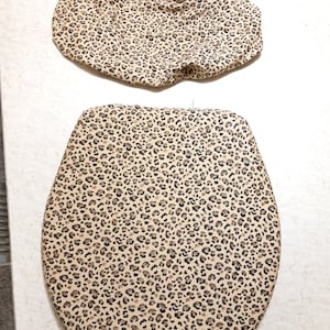 Toilet Seat and tank covers 2 Pieces Set NEW Handmade animal print glitter