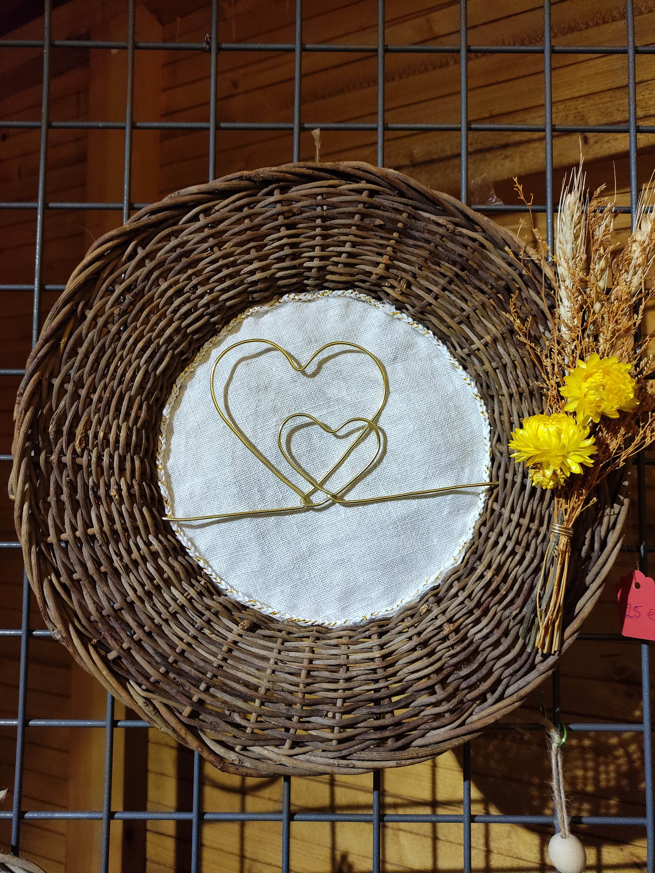 Cercle Support Osier Coeur Doré