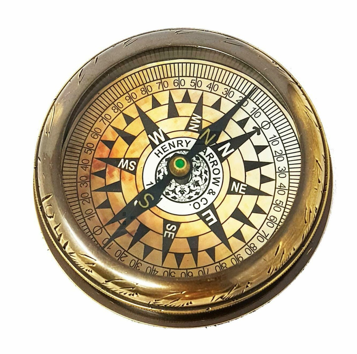 4 Inch Brass Compass Home Decorative Vintage Reproduction Etsy