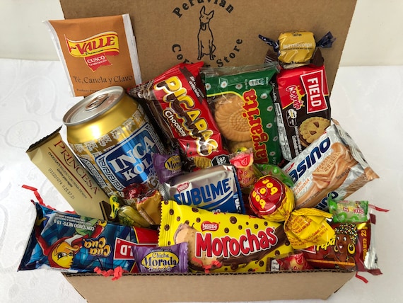 Peruvian Candy Box With Assortments Cookies Chocolates Candies & Inka Kola  Soda Sweet Treats From Peru Small Candy Gift Box With 22 Items 